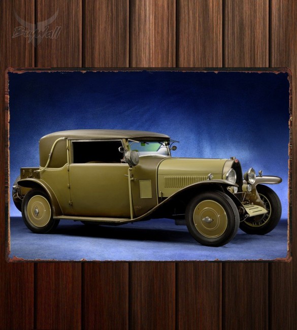 Металлическая табличка Bugatti Type 44 Faux Cabriolet